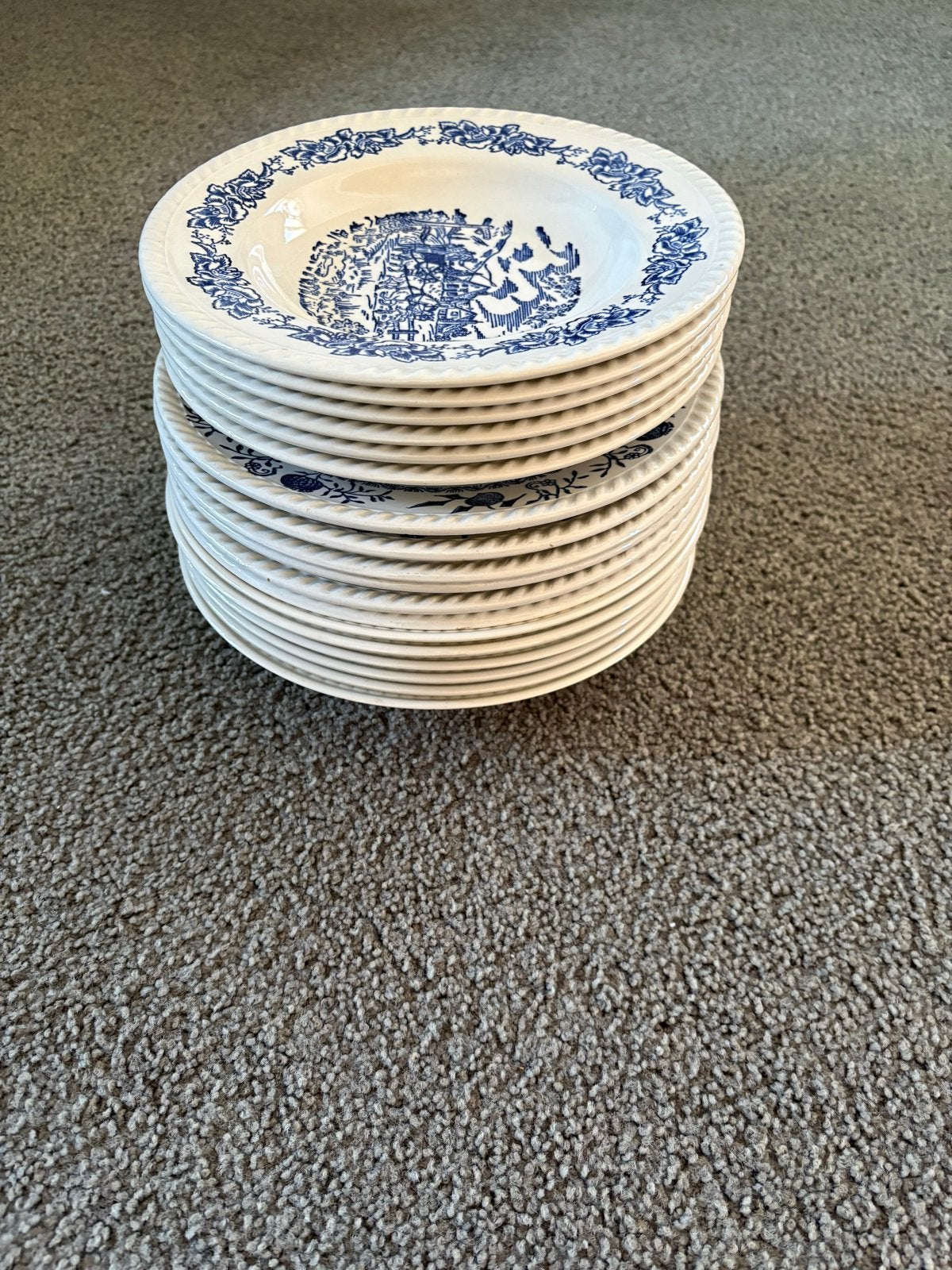 Vintage Boch Frères Keramis borden - 3 sets, Ophalen, Gebruikt, Overige merken, Keramiek