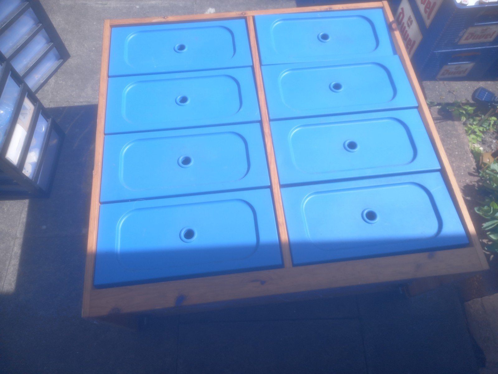 IKEA Trofast ladekast met blauwe lades voor €15,-, Huis en Inrichting, Kasten | Ladekasten, Ophalen, Gebruikt, 50 tot 100 cm, Minder dan 100 cm