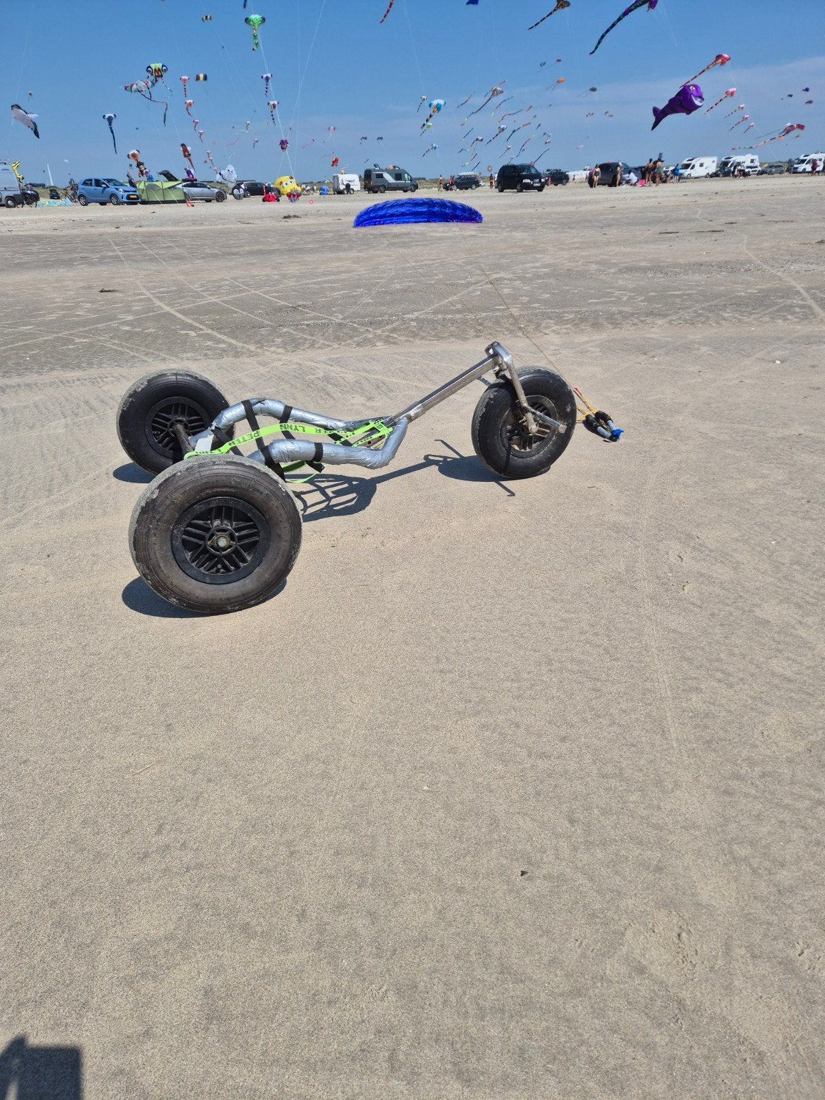 Kitebuggy met vlieger, Ophalen