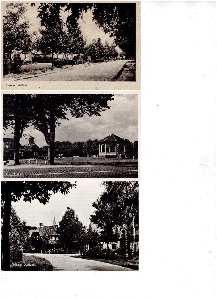 3 Ansichtkaarten Ermelo - Rietlaan, De Precie, Azalealaan, Verzamelen, Ophalen of Verzenden, 1920 tot 1940, Gelopen, Gelderland