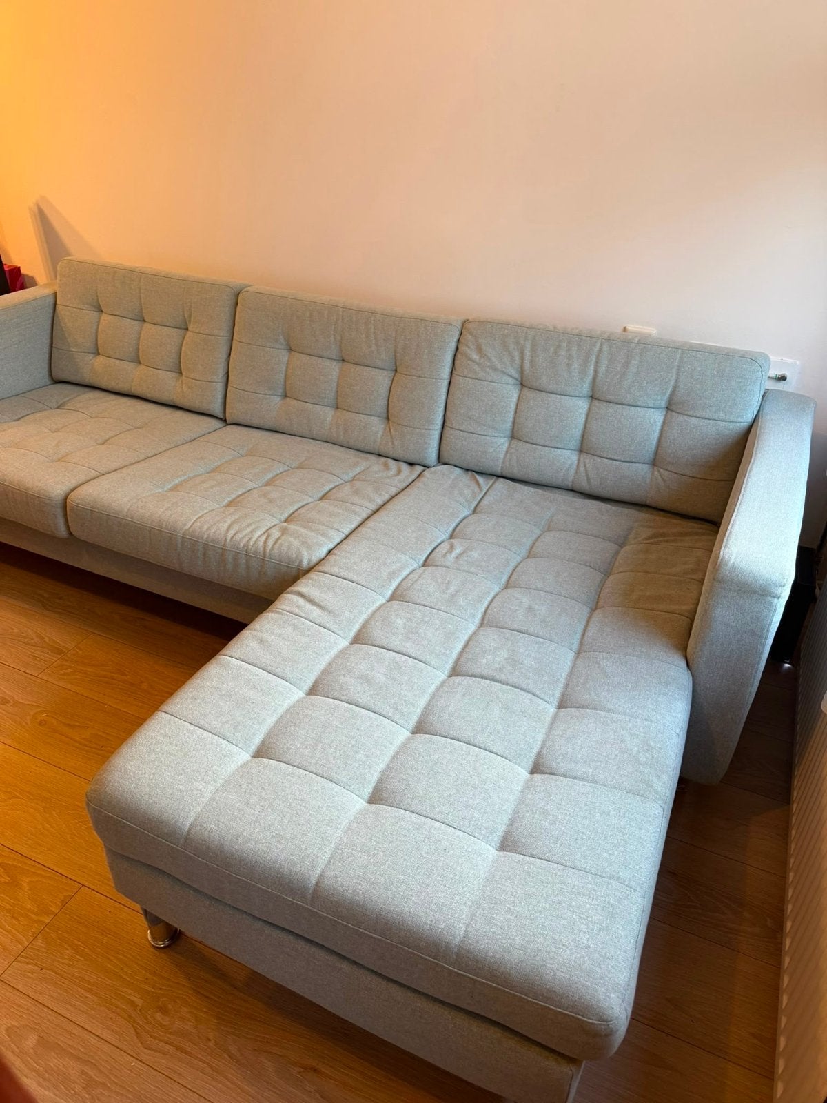 IKEA Landskrona 4-zitsbank met chaise longue, Huis en Inrichting, Ophalen, Gebruikt, Stof
