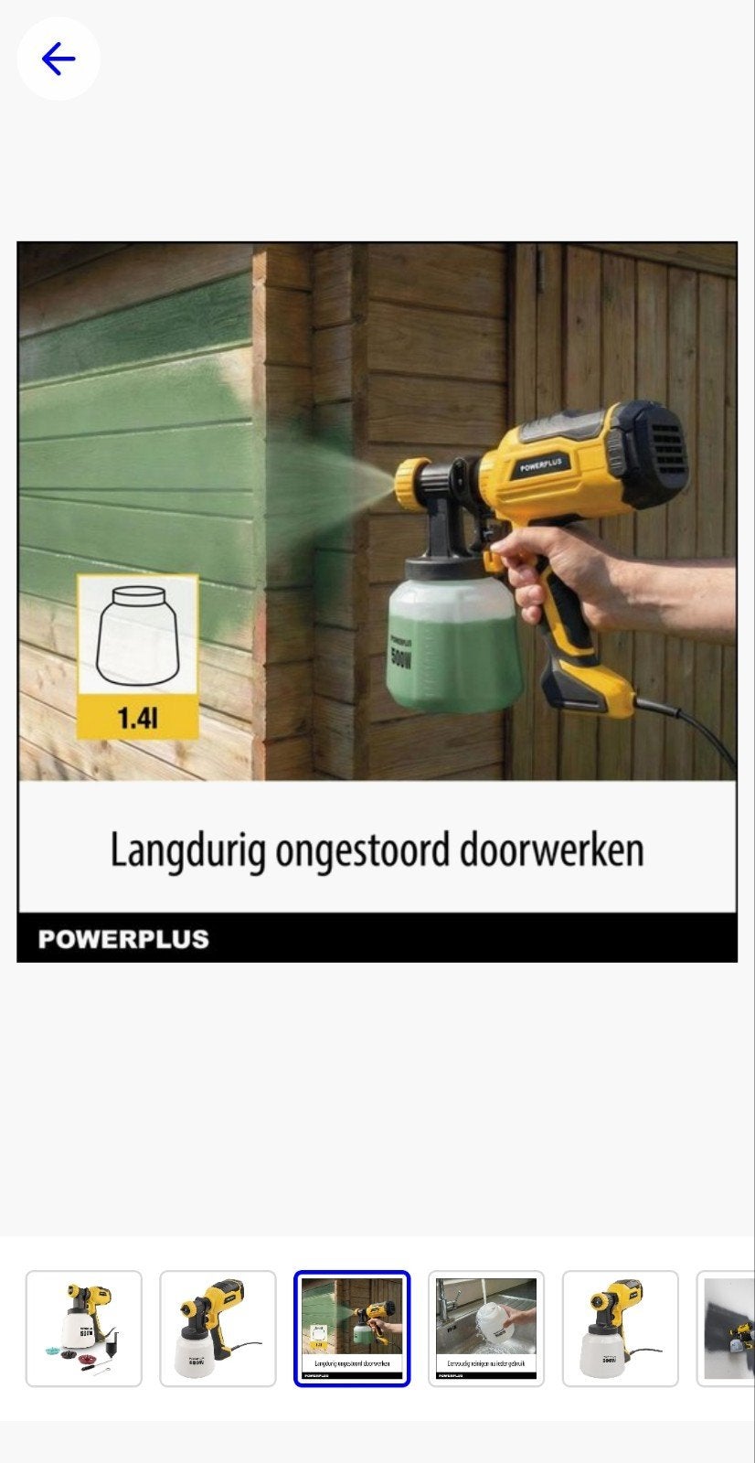 Powerplus Verfpistool POWX352 500W Verfspuit met 3 patronen, Doe-het-zelf en Verbouw, Ophalen of Verzenden