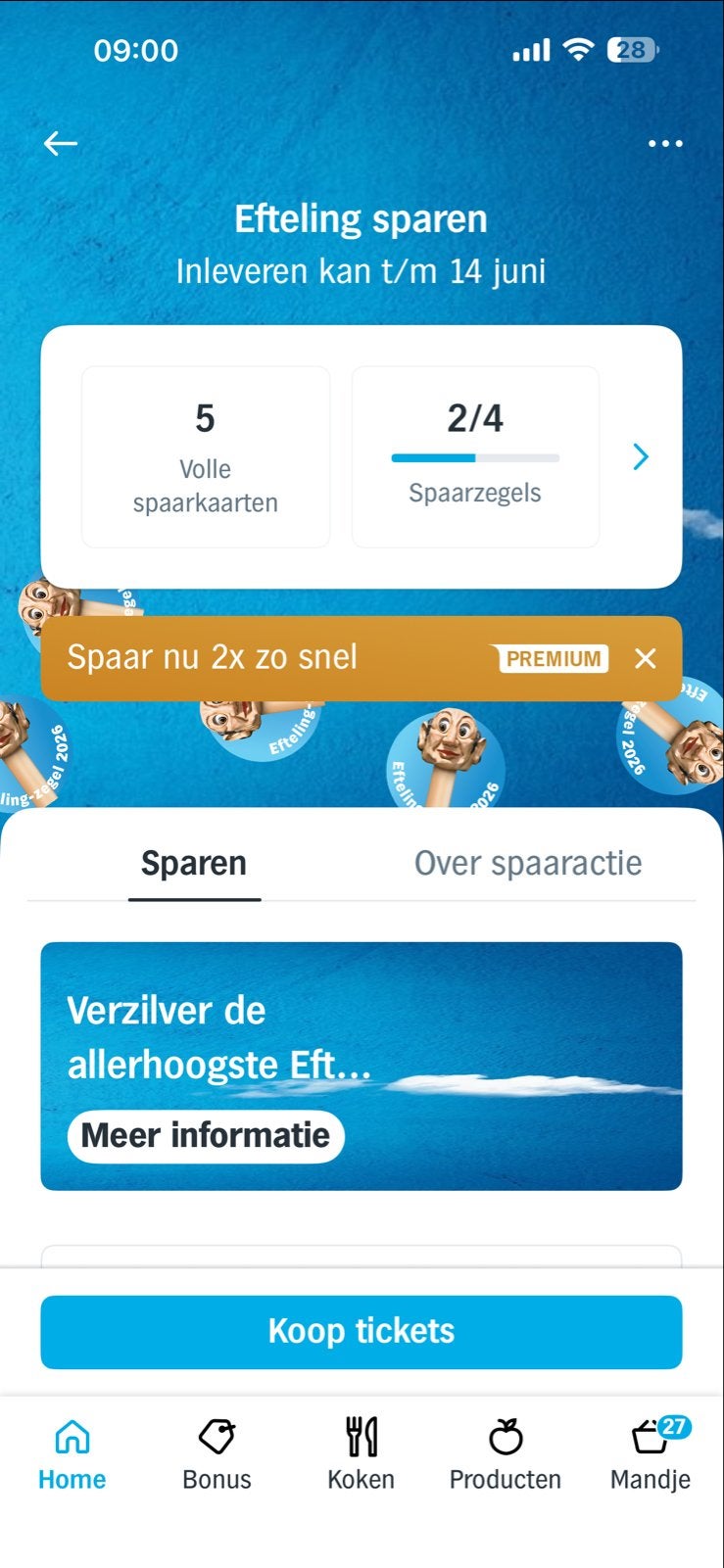 Efteling spaarkaarten - Vol en bijna vol, Ophalen of Verzenden, Zo goed als nieuw, Overige typen