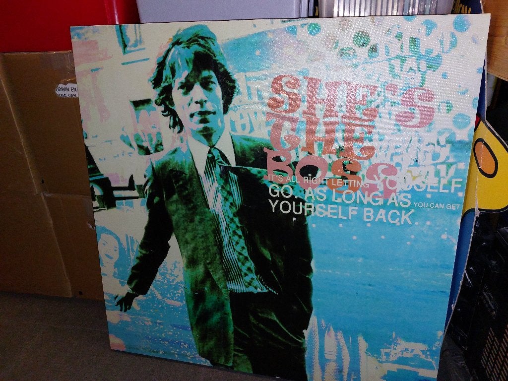 Mick Jagger CANVAS SCHILDERIJ GROOT 80x80 CM Rolling Stones, Ophalen, NvT, Mick Jagger, Poster, Artwork of Schilderij