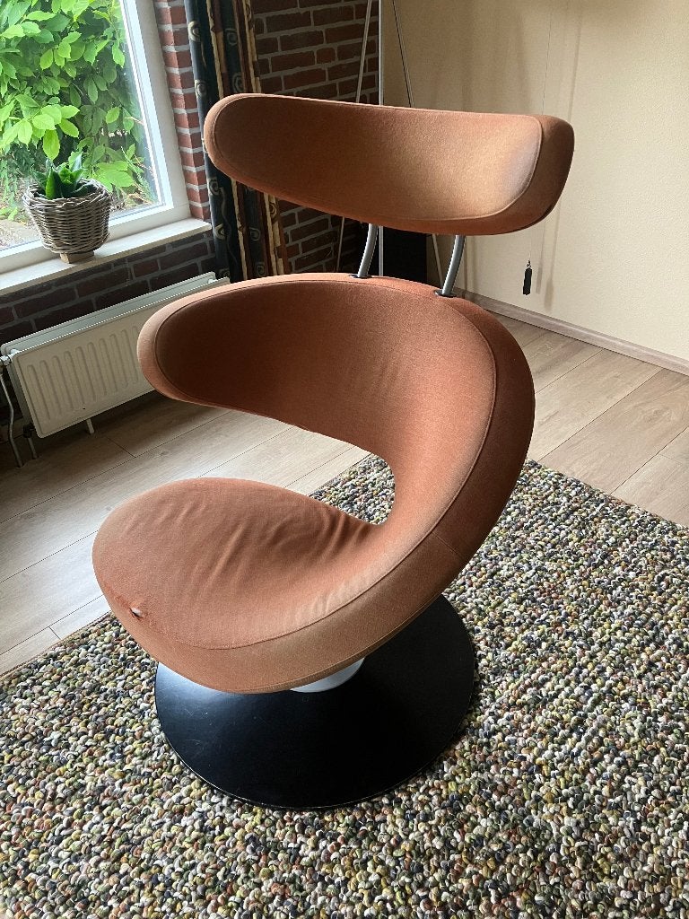 Varrier Stokke Peel stoel met hocker, Ophalen, Gebruikt, 75 tot 100 cm, Stof