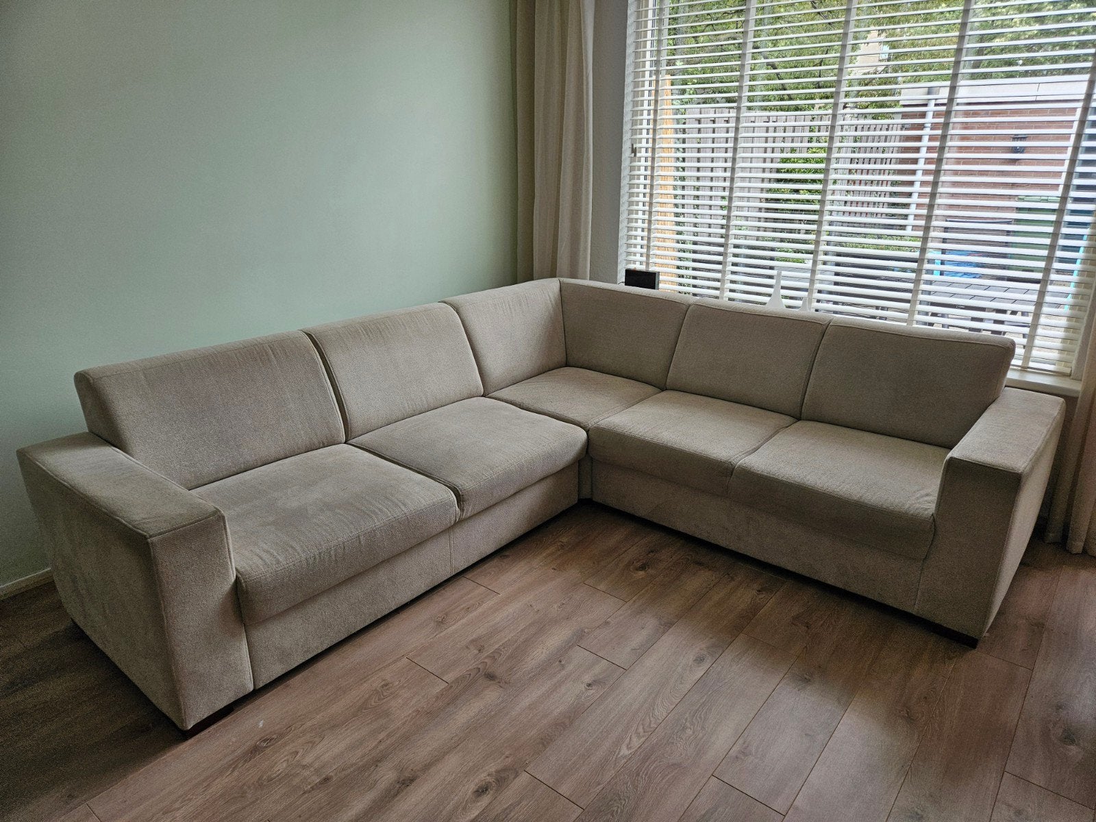 Grote hoekbank met slaapfunctie 260x240, Ophalen, Gebruikt, Hoekbank, 300 cm of meer