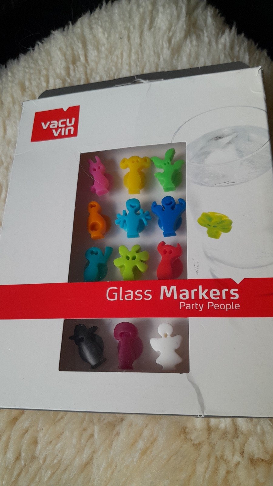 Vacu Vin Glass Markers Party People - 12 stuks, Ophalen of Verzenden, Nieuw, Kunststof, Meerkleurig