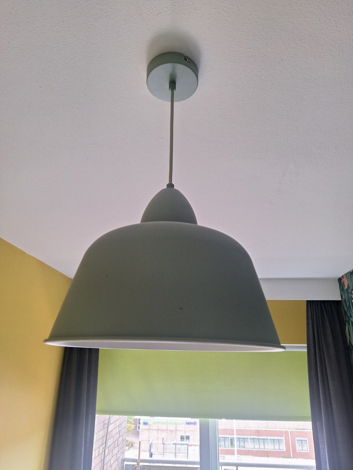 KARWEI hanglamp Julien mat groen Ø 34cm, Huis en Inrichting, Lampen | Hanglampen, Ophalen, E27 (groot), Zo goed als nieuw, Metaal