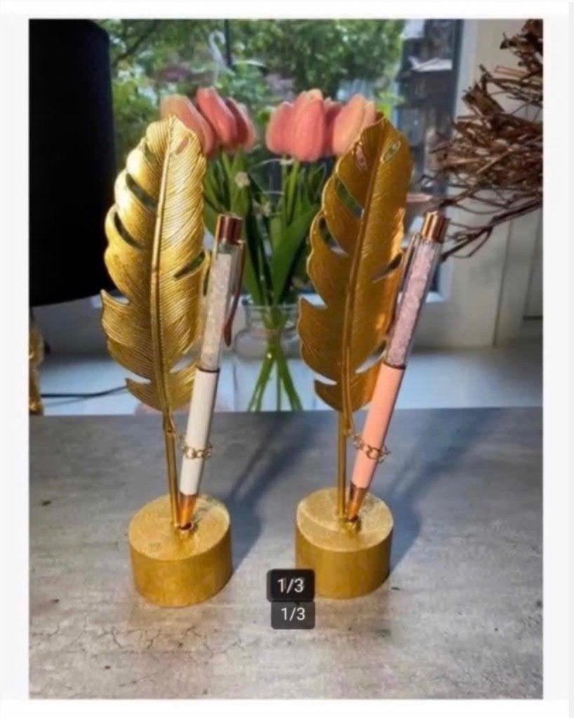 2 x edelsteen pen om blad standaard, prijs per stuk, Antiek en Kunst, Curiosa en Brocante, Ophalen of Verzenden