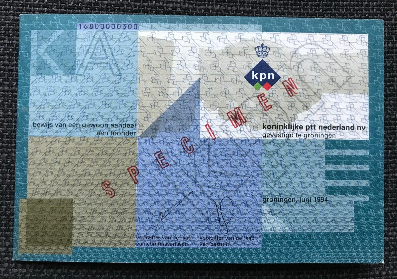 KPN Beursintroductie Set: Aandeel, Postzegels, Telefoonkaart, Ophalen of Verzenden, 1970 tot heden, Aandeel