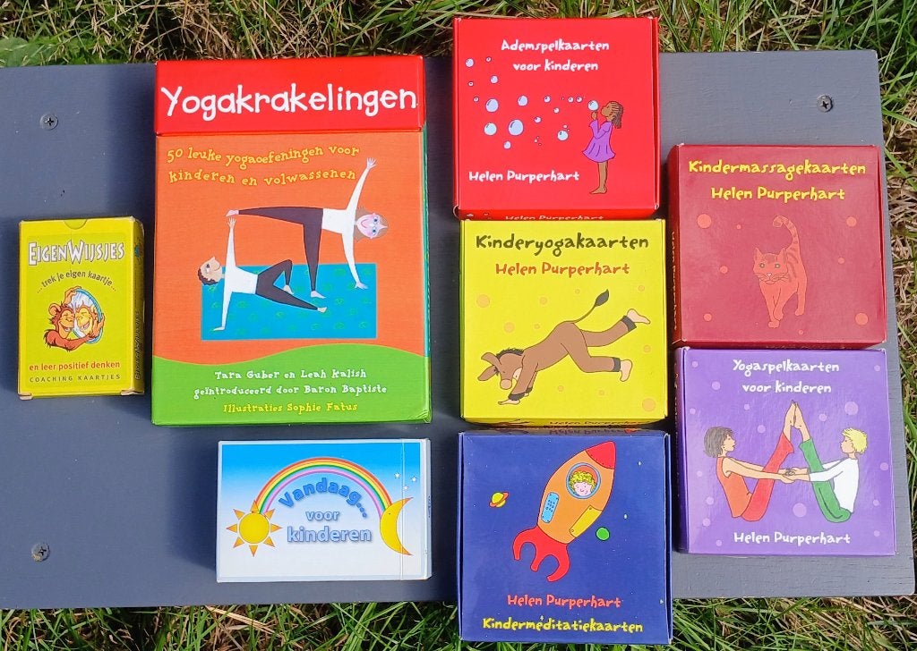 Grote set kinder(yoga & coaching)-kaarten: 8 complete sets