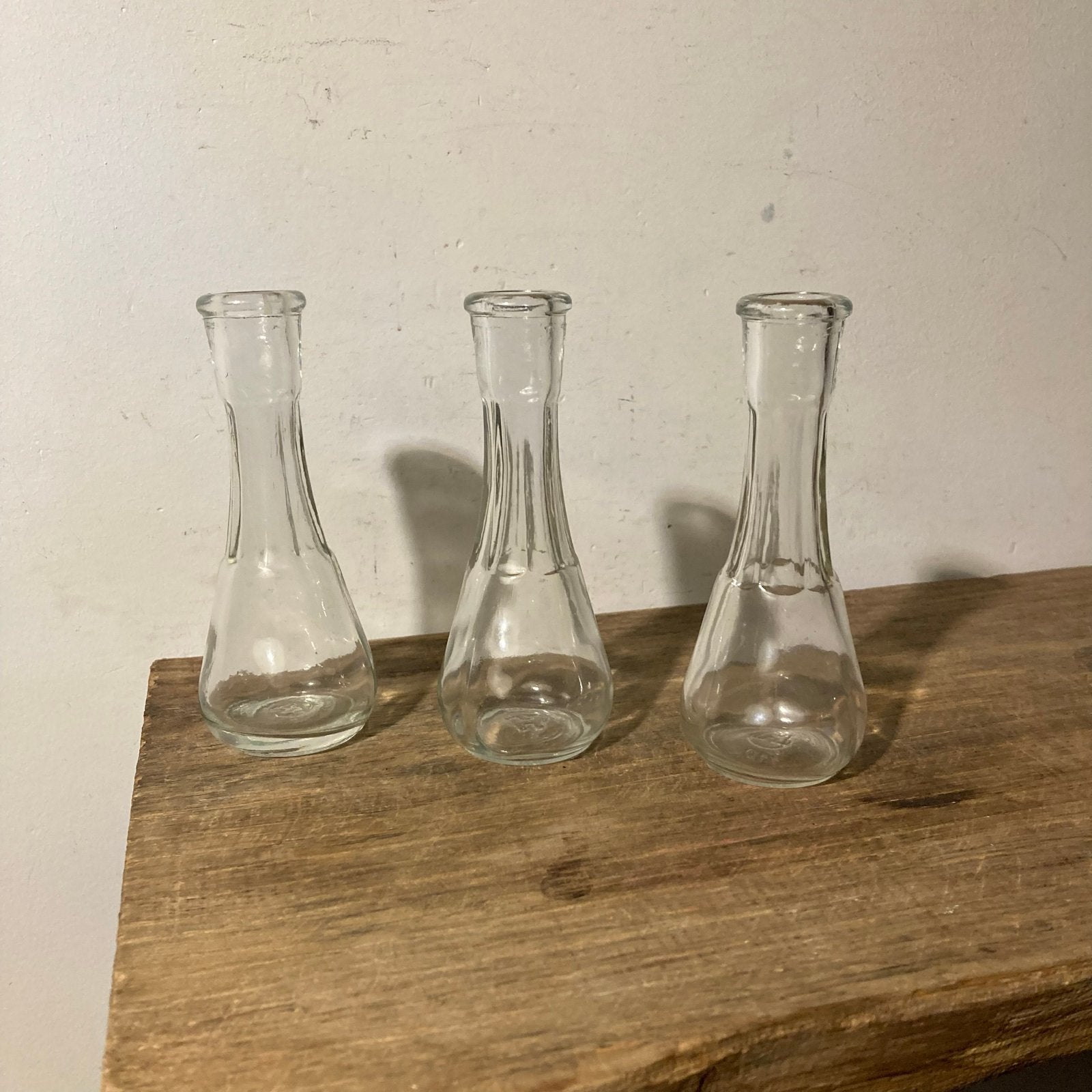 Set van 3 decoratieve glazen flesjes / mini-vaasjes, Ophalen of Verzenden