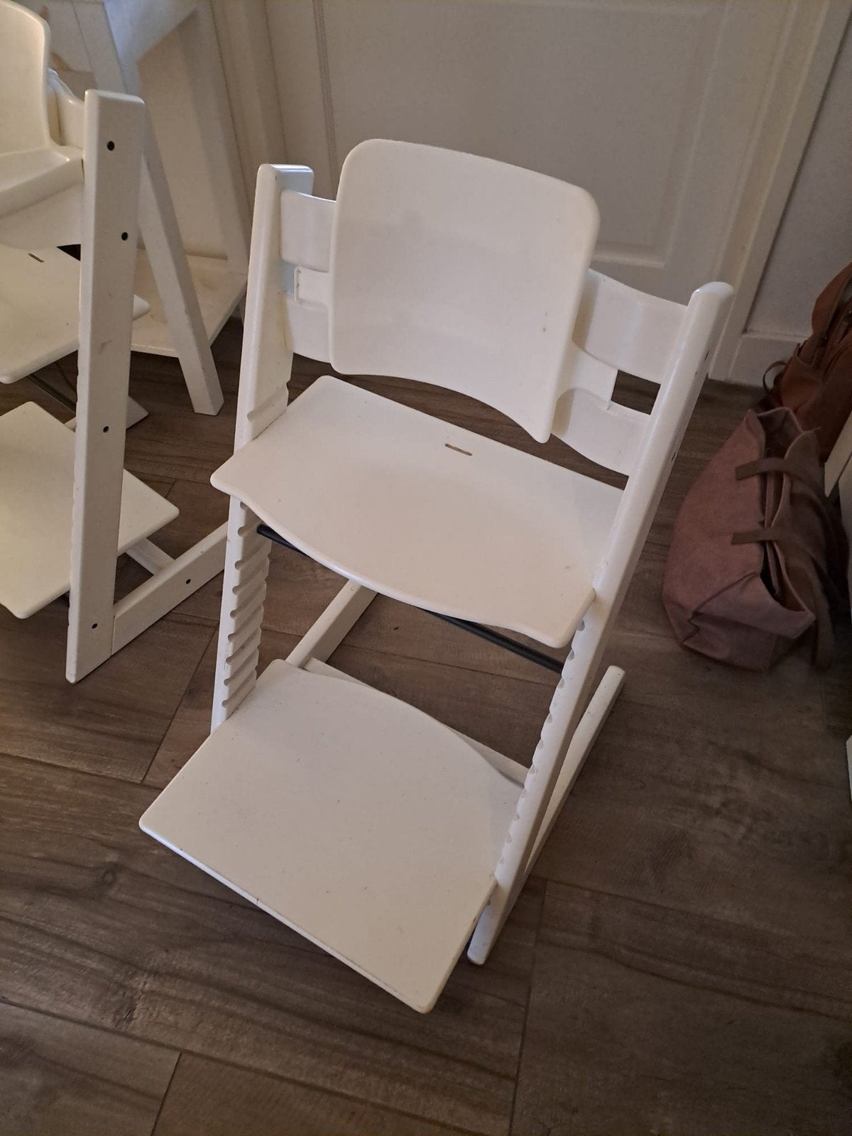 2 Stokke Tripp Trapp meegroeistoelen met accessoires, Ophalen, Gebruikt, Meegroeistoel, Afneembaar eetblad