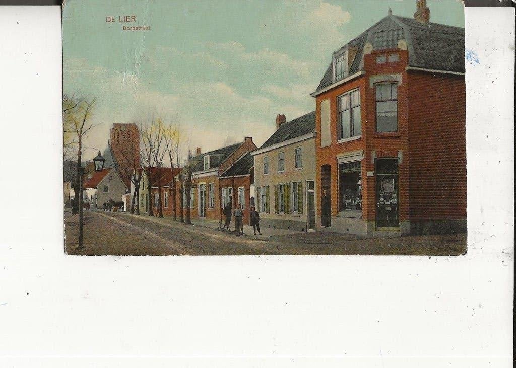 De Lier Dorpstraat met Kerk naar Bleiswijk, Verzamelen, Ophalen of Verzenden, Voor 1920, Gelopen, Zuid-Holland