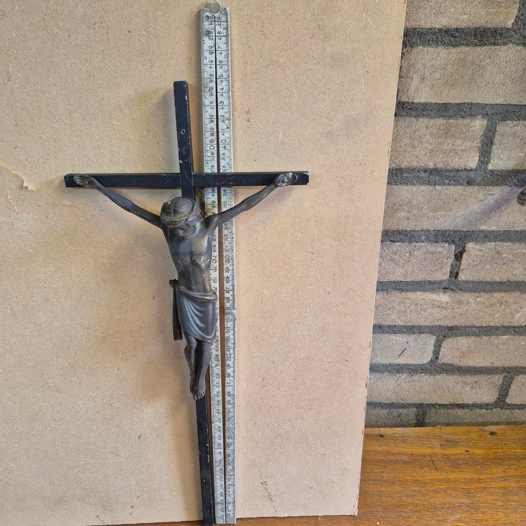 Antiek Jezus aan het kruis - Kruisbeeld, Ophalen of Verzenden