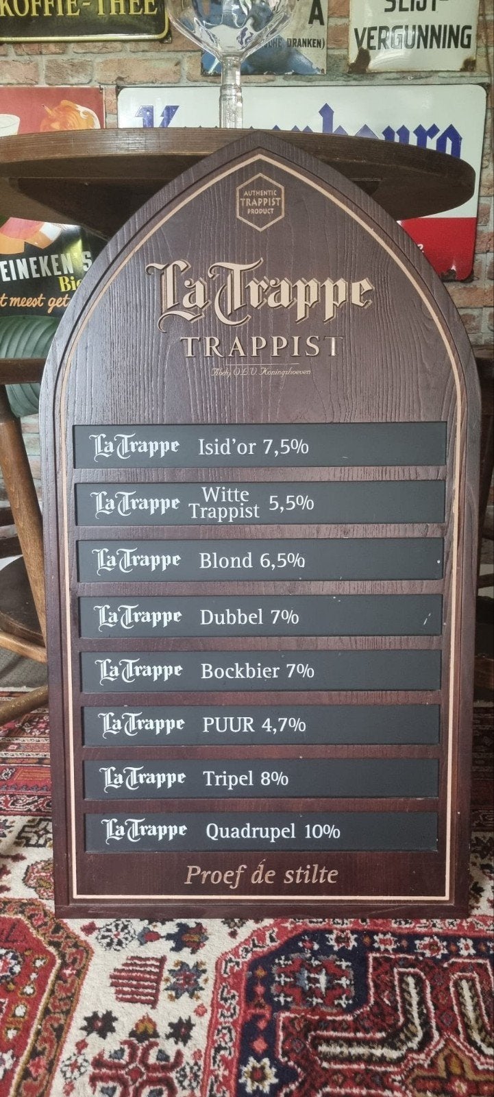 Zeldzaam La Trappe Trappist houten bord, Verzamelen, Ophalen of Verzenden, Gebruikt, Reclamebord
