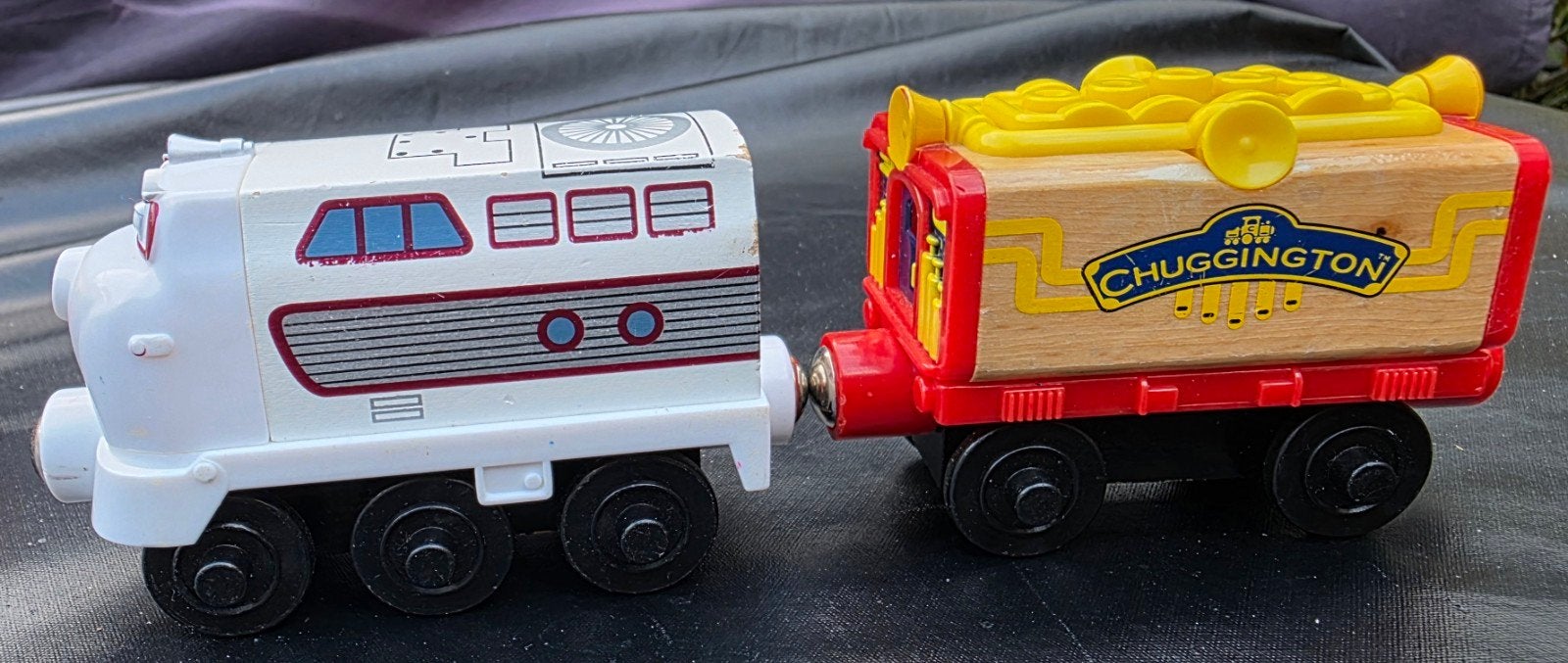 Chuggington houten treinen: Chatsworth, Mtambo, Musical Car, Ophalen of Verzenden, Gebruikt, Afstandsbediening