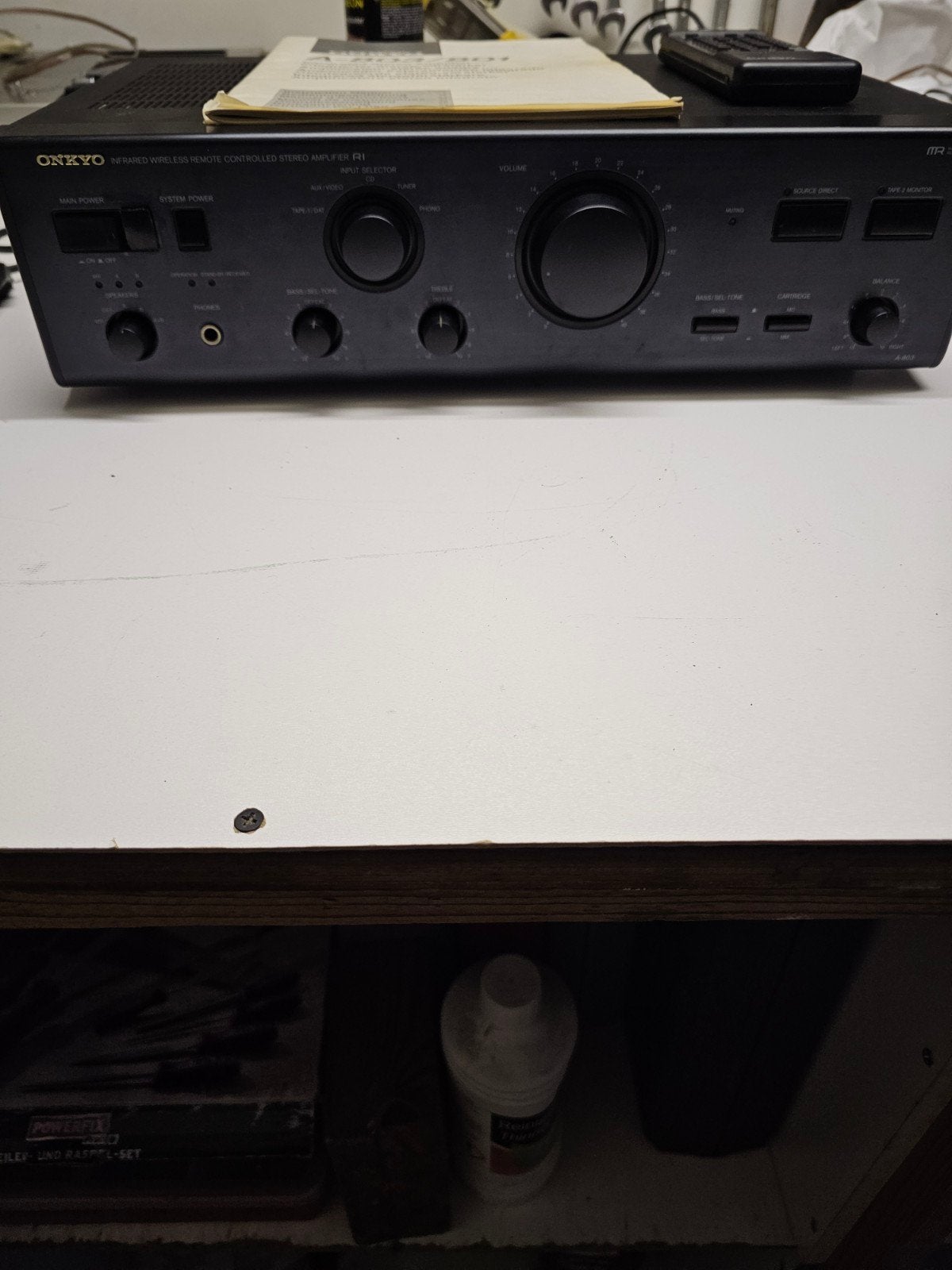 Onkyo A-803 Vintage topversterker met afstandsbediening, Refurbished, Ophalen of Verzenden, 60 tot 120 watt, Stereo