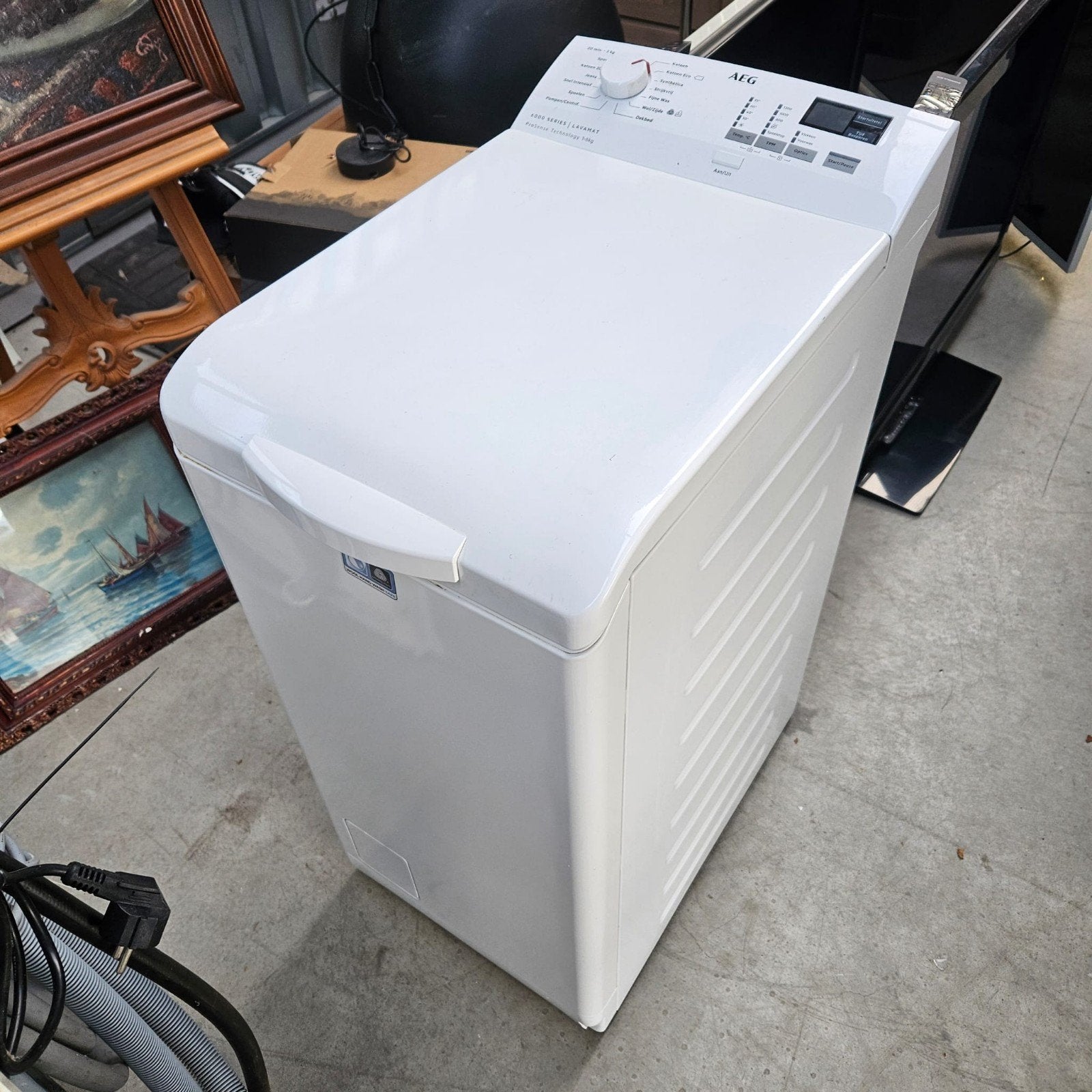 AEG Bovenlader Wasmachine - Compact en Efficiënt, Ophalen, Gebruikt, Bovenlader, Kort programma