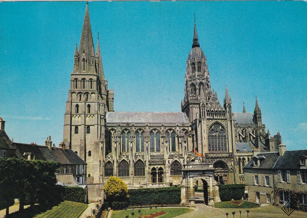 Frankrijk bayeux, la cathedrale facade laterale, Verzamelen, Verzenden, 1960 tot 1980, Gelopen, Frankrijk