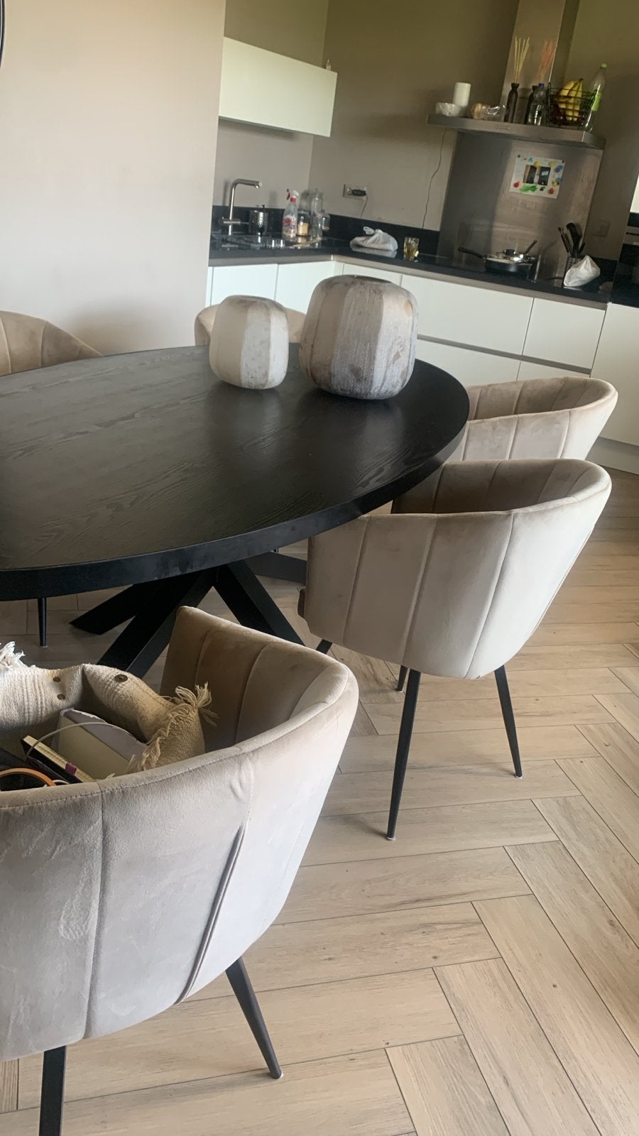 Ovale eettafel black oak, 100 tot 150 cm, Eikenhout, 200 cm of meer, Ophalen of Verzenden