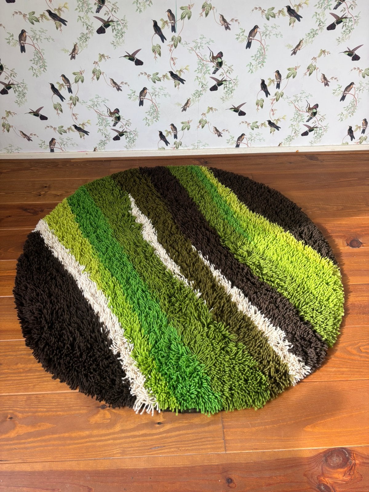 Vintage Desso Sorbon vloerkleed van dralon seventies, Ophalen, Gebruikt, Rond, Space age