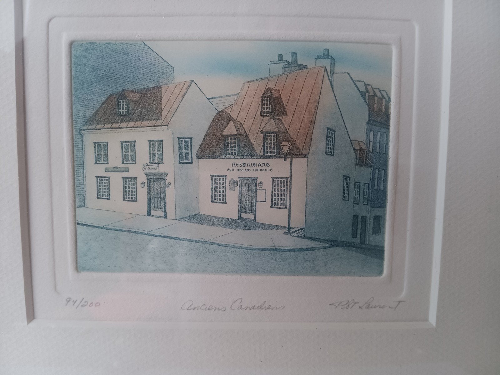 2 ingekleurde etsen van Paule St. Laurent, Antiek en Kunst, Kunst | Etsen en Gravures, Ophalen of Verzenden