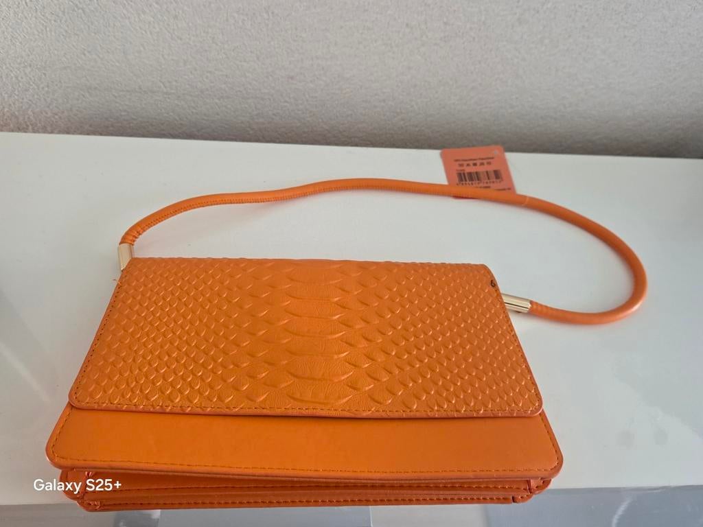 Mooie oranje tas met slangenprint, Ophalen of Verzenden