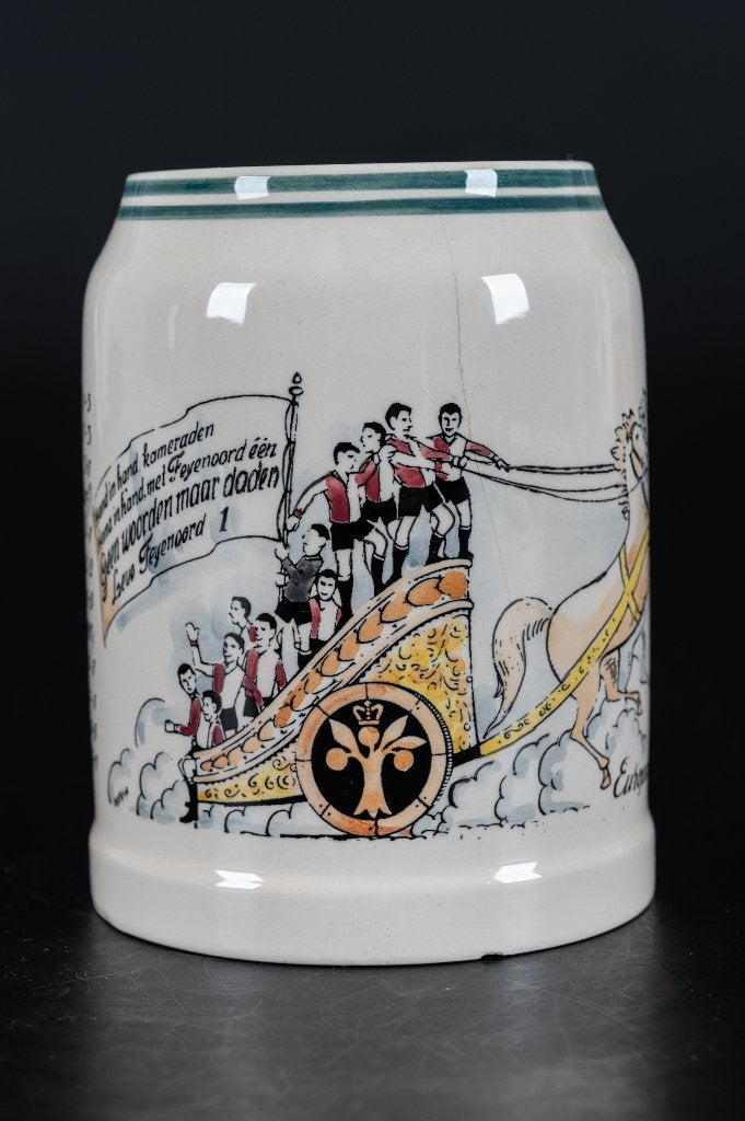 Oranjeboombier Feyenoord bierpul 1963, Ophalen of Verzenden, Gebruikt, Pul(len), Oranjeboom