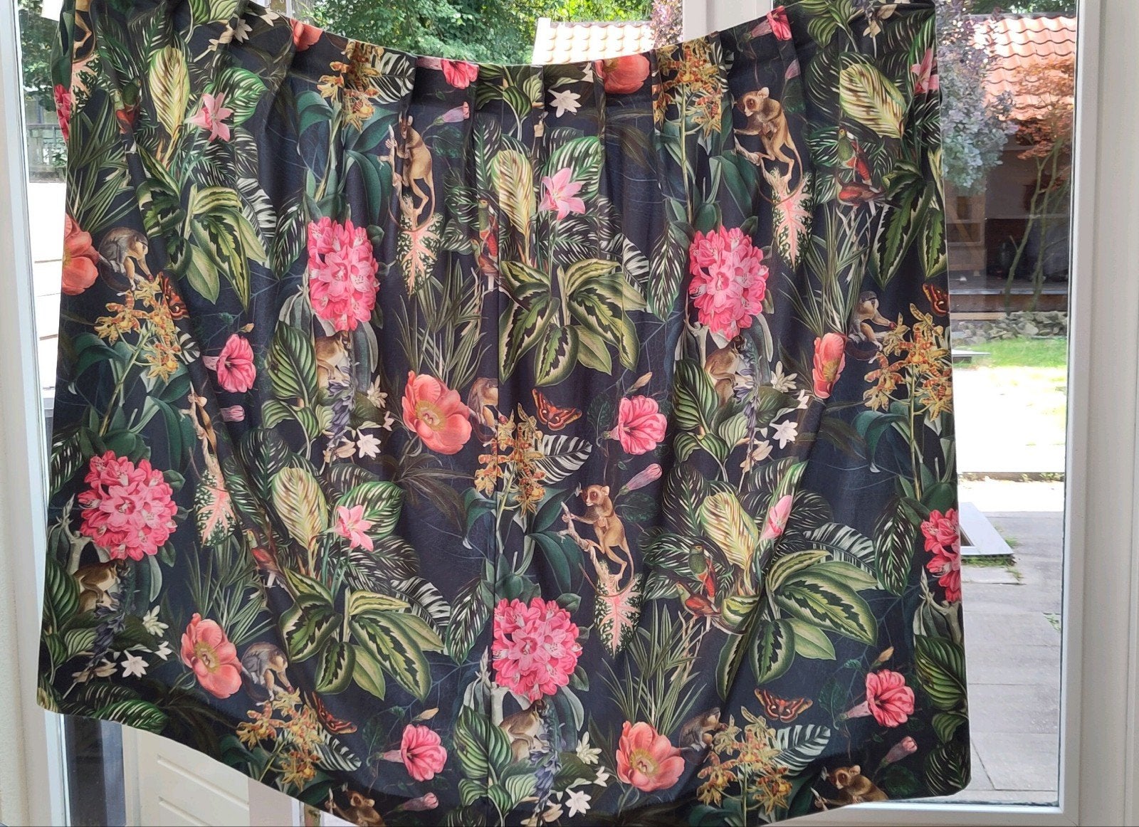 Zonsverduisterende Gordijnen Jungle Thema 2x 155x140cm, Gebruikt, Verduisterend, Groen, Ophalen of Verzenden
