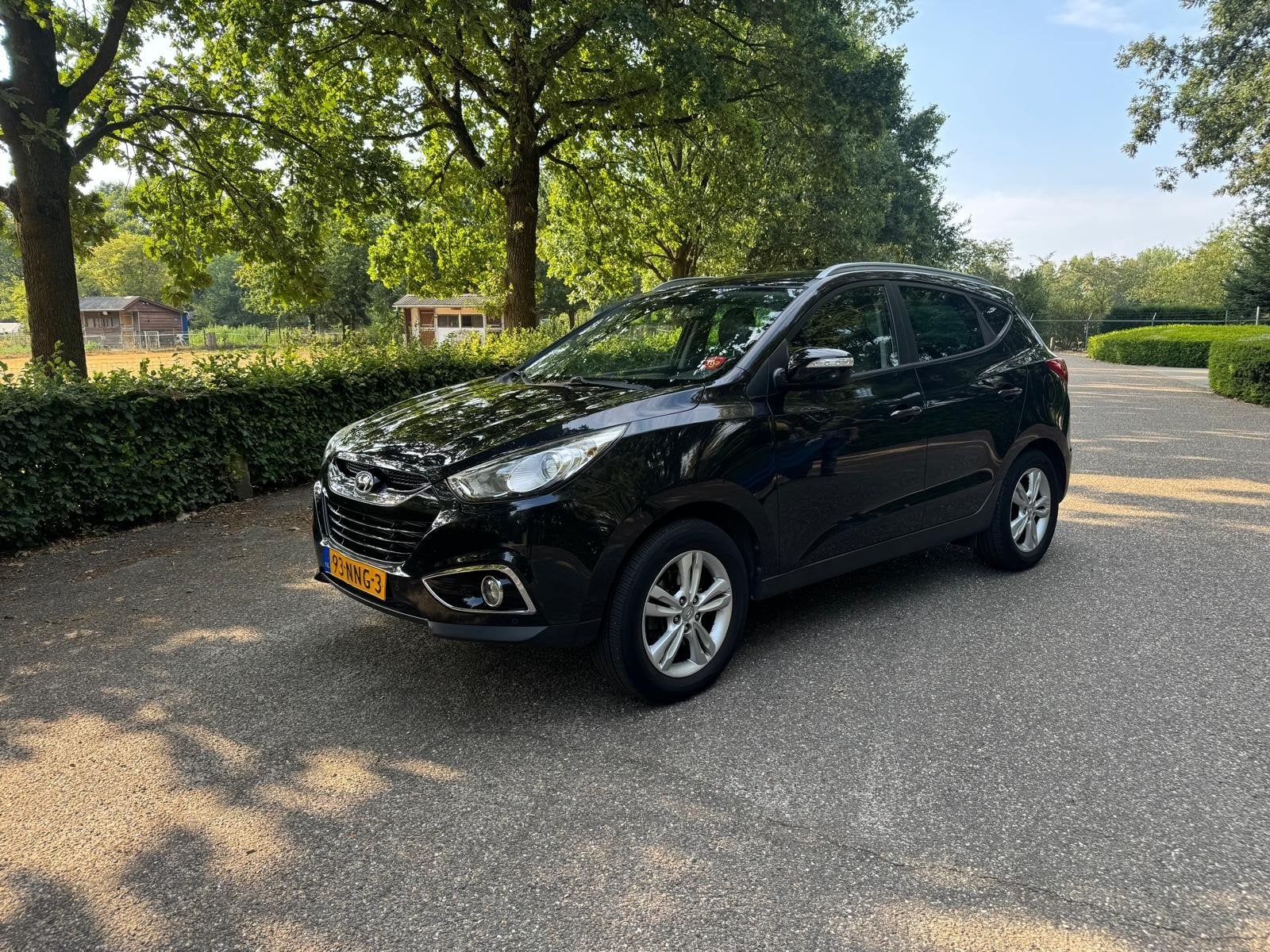 Hyundai iX35 2.0i Cvvt 163pk 2010 Zwart, 1998 cc, 4 cilinders, Leder en Stof, 75 €/maand