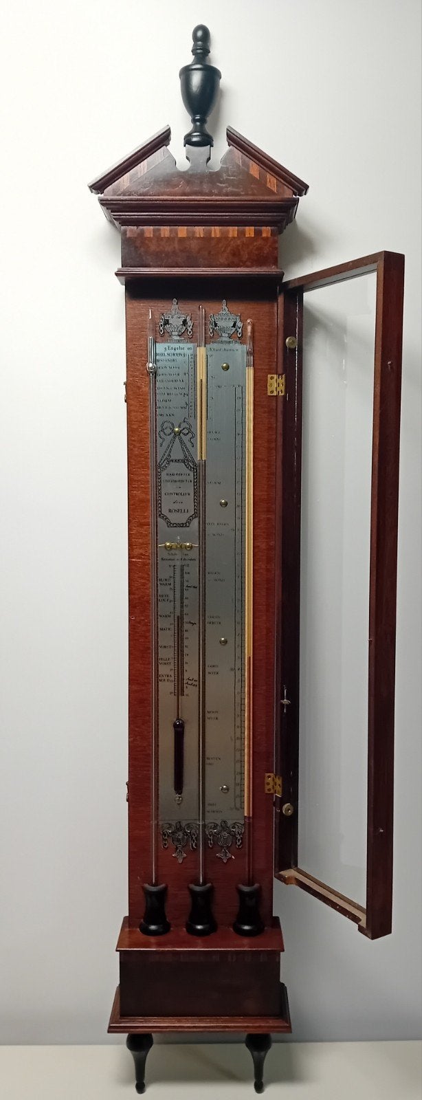 Roselli Mahonie Houten Barometer - 130cm Hoog, Ophalen, Zo goed als nieuw