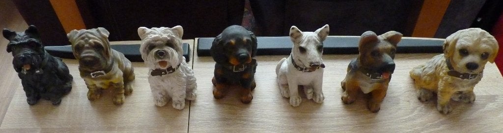 7 Beeldjes van honden. Los, of met meer tegelijk te koop., Ophalen of Verzenden, Zo goed als nieuw, Dier