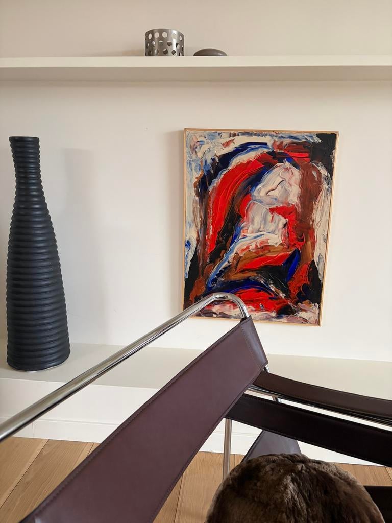 Schilderij van Jan Wasser - abstract werk met acryl verf, Ophalen of Verzenden