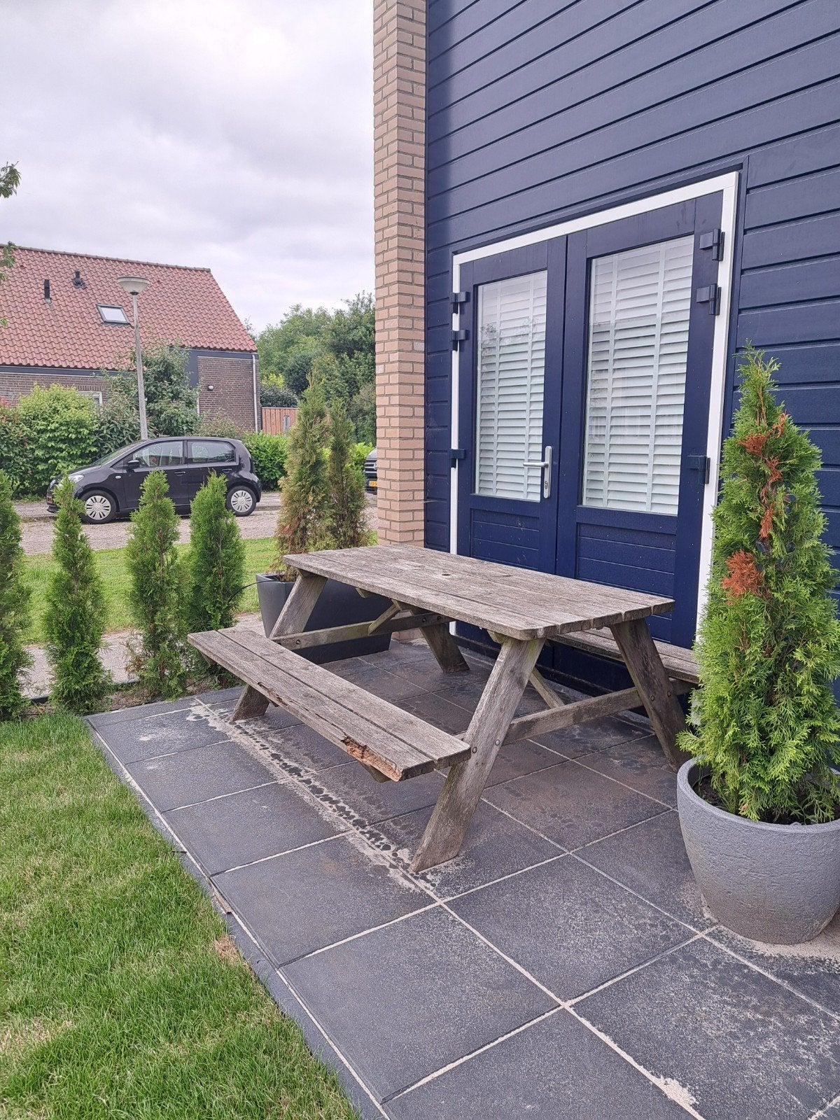 GRATIS houten picknicktafel - Gebruikt, Tuin en Terras, Picknicktafels, Gebruikt, Rechthoekig, Hout, Ophalen