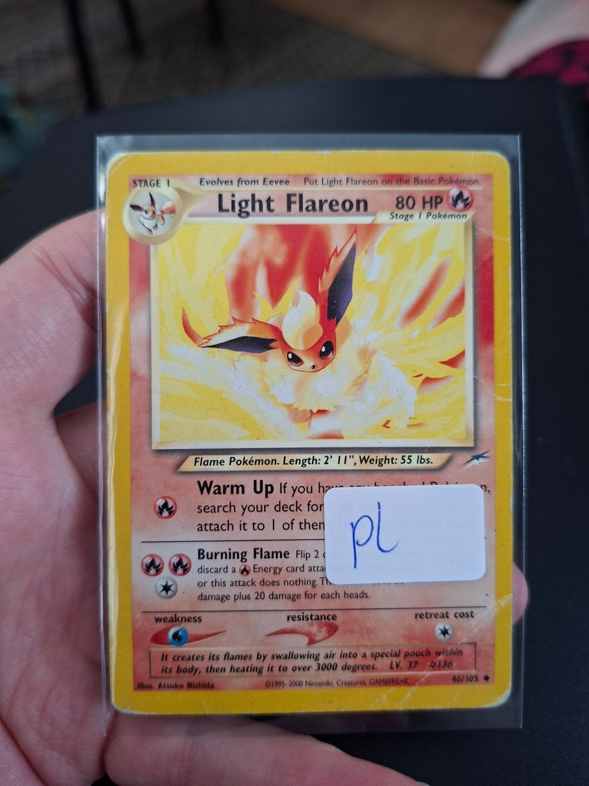 Pokémon Light Flareon 46/105 Neo Destiny Kaart, Hobby en Vrije tijd, Verzamelkaartspellen | Pokémon, Ophalen of Verzenden, Gebruikt