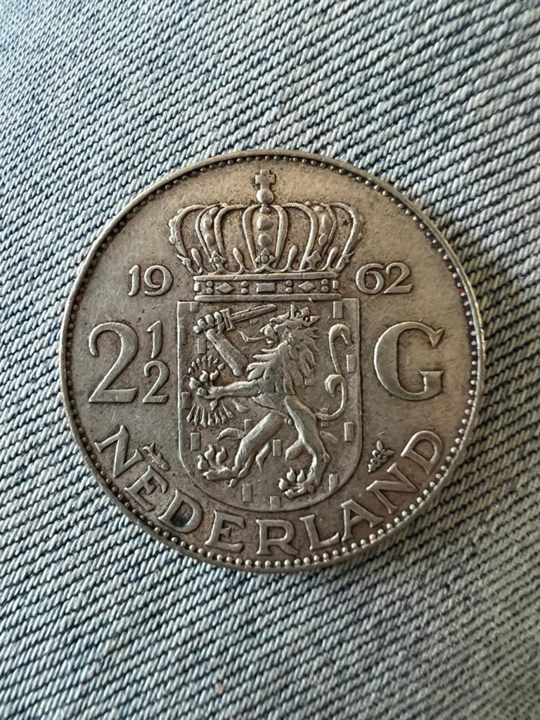 Zilveren rijksdaalder, 2,5 gulden 1962, Postzegels en Munten, Munten | Nederland, Ophalen of Verzenden, Koningin Juliana, 2½ gulden
