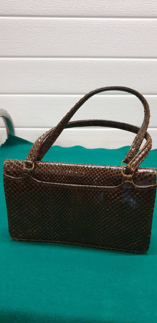 Slangenleren vintage avondtas dames, Ophalen of Verzenden