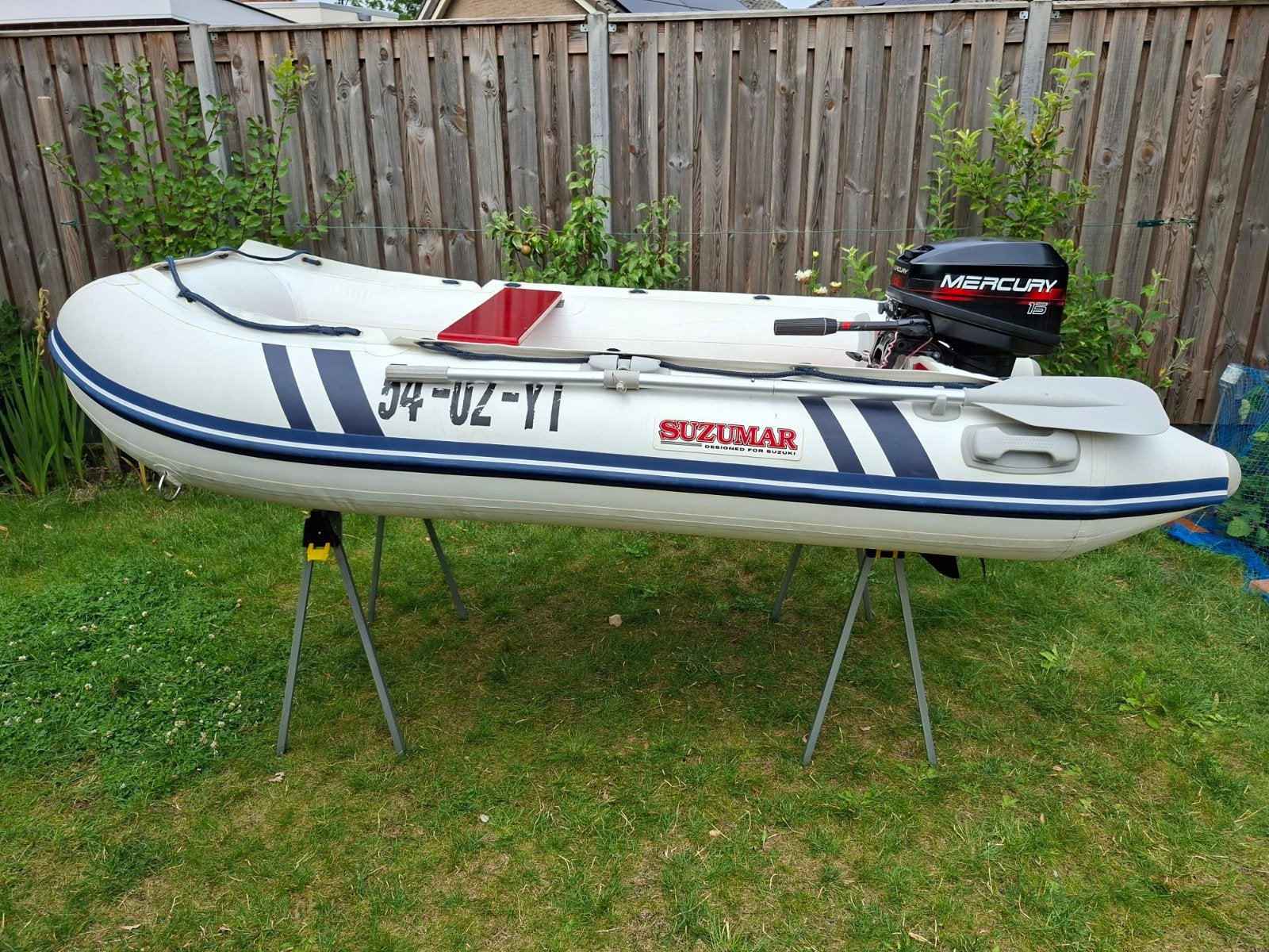 Suzumar DS 290 met 15pk Mercury 2-takt, aluminium bodem, Watersport en Boten, Ophalen, Aluminium, Gebruikt, 15 pk