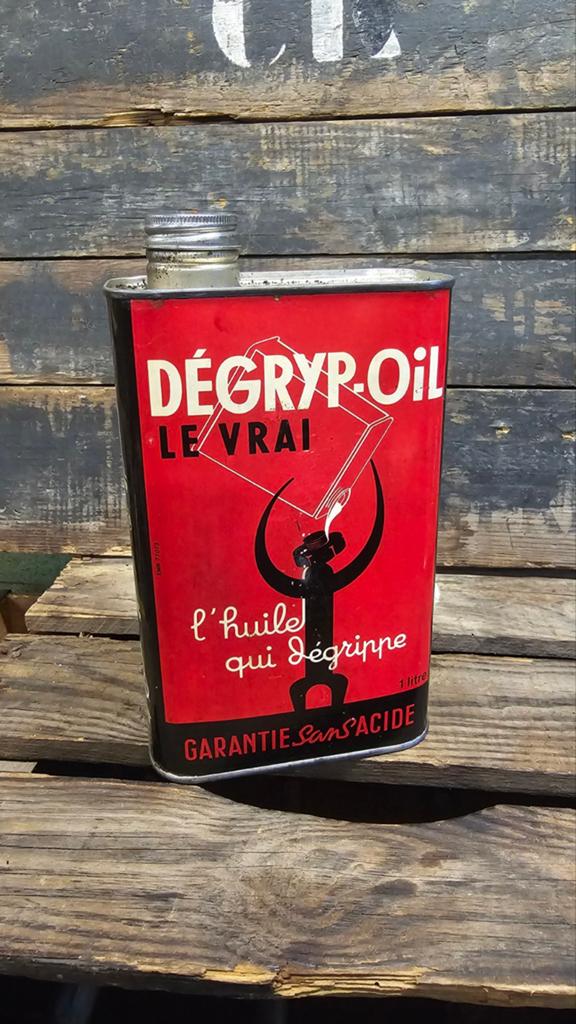 Dégryp oil olieblik, Ophalen of Verzenden, Gebruikt