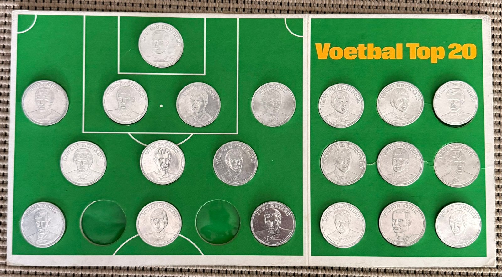 Shell-munten Oranje 1970, Verzamelen, Sportartikelen en Voetbal, Ophalen of Verzenden, Gebruikt, Overige typen