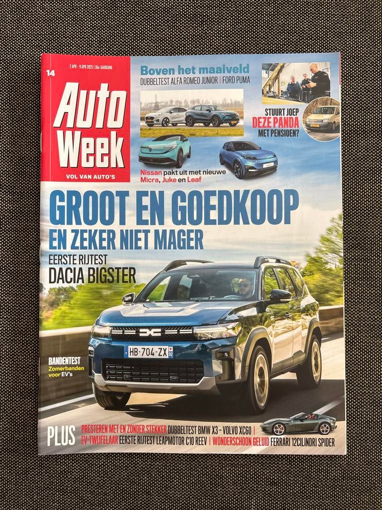 AutoWeek Magazine - 2 april 2025 - Dacia Bigster, Ophalen of Verzenden, Nieuw, Algemeen