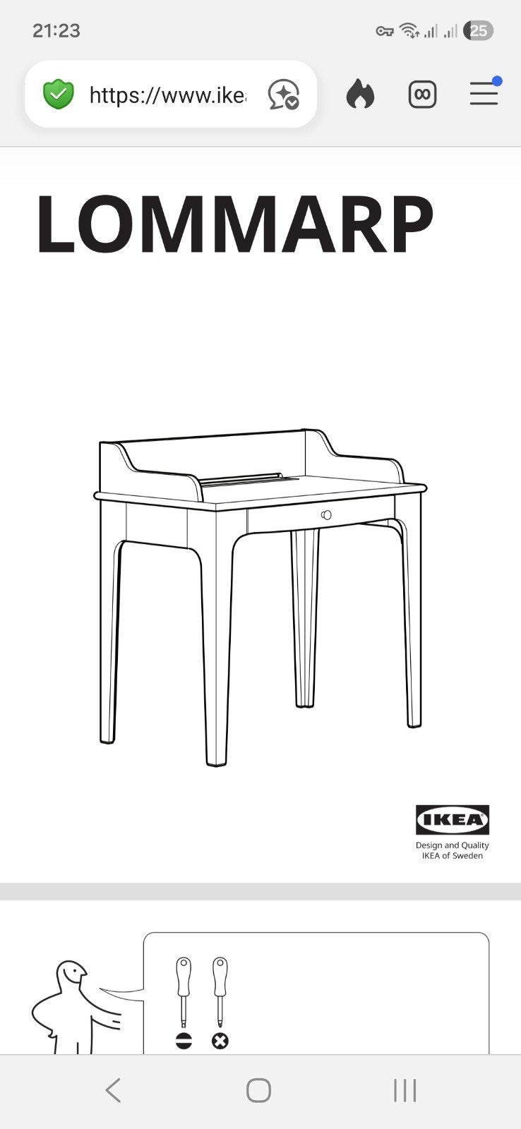 IKEA LOMMARP Bureau - licht beige, Huis en Inrichting, Ophalen, Overige typen, Gebruikt, Hout