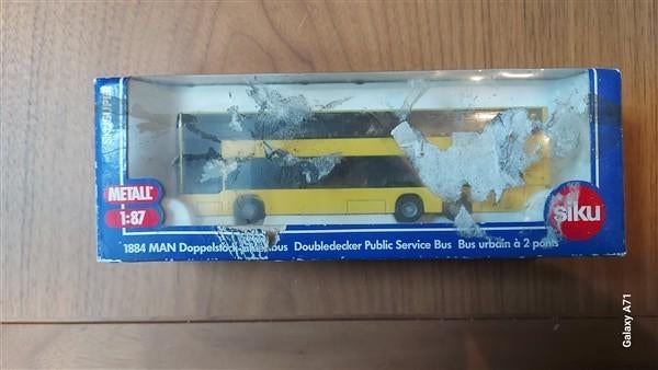Siku 1884 MAN dubbeldekker, Hobby en Vrije tijd, Modelauto's | 1:87, Ophalen of Verzenden, Zo goed als nieuw, Bus of Vrachtwagen