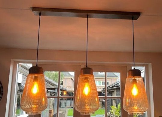 Hanglampen glas, Modern, Sfeervol, Zo goed als nieuw, Glas, E27 (groot)