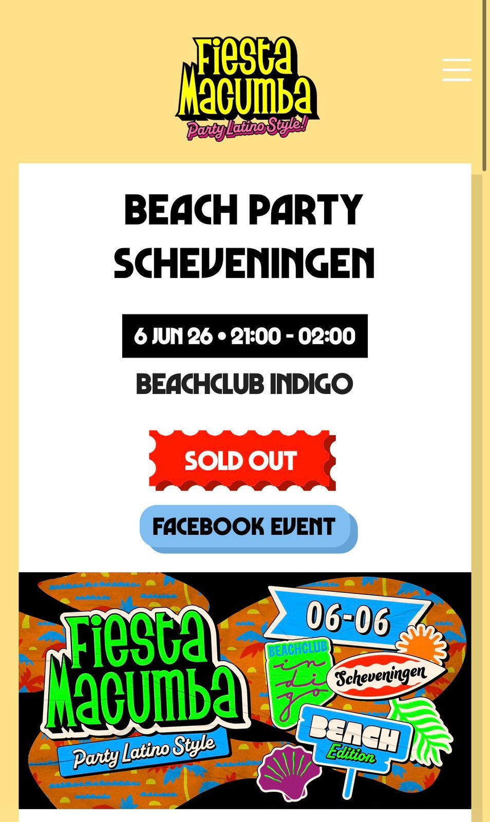Fiesta macumba scheveningen 6 juni 2026, Drie personen of meer