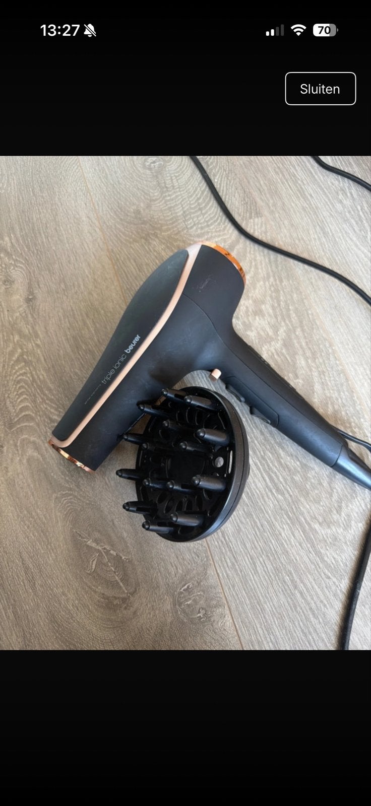 Triple Ionic Beurer Föhn met diffuser, Ophalen of Verzenden, Zo goed als nieuw, Haarverzorging