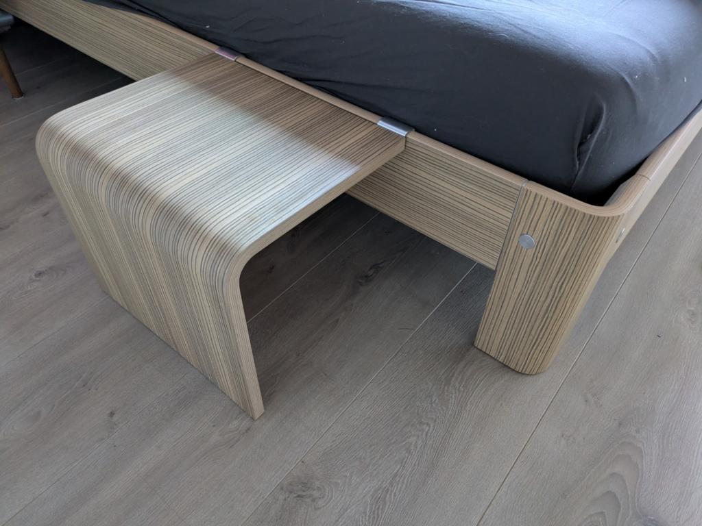 Auping Auronde tafel zebrano 35cm, Ophalen, Zo goed als nieuw, Hout