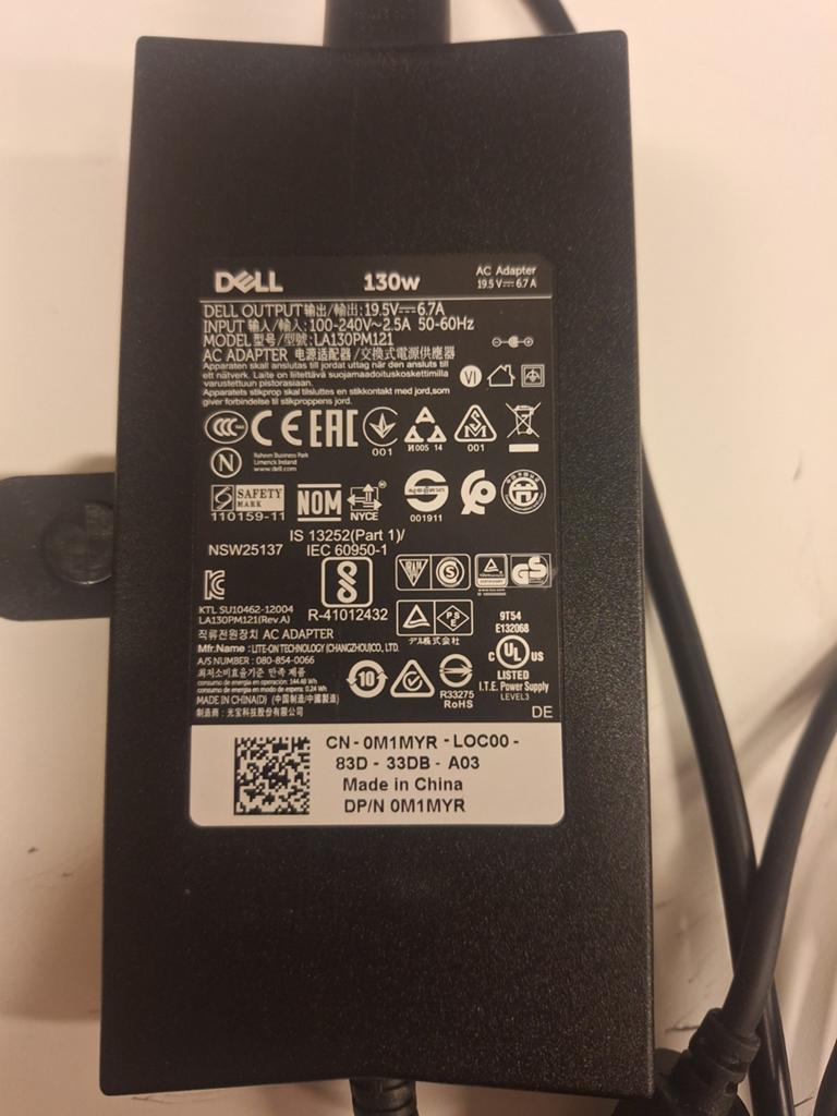 Dell 130W AC Adapter - Origineel, Computers en Software, Laptop-opladers, Ophalen of Verzenden, Gebruikt, Dell
