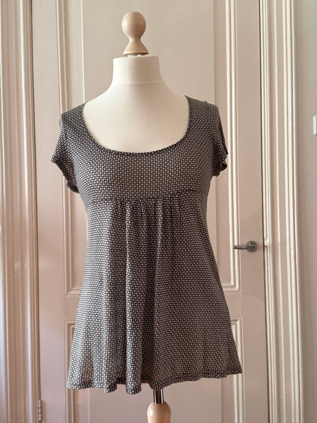 Etoile Isabel Marant linnen top bruin/off-white ruitje, Maat 38/40 (M), Bruin, Ophalen of Verzenden, Zo goed als nieuw